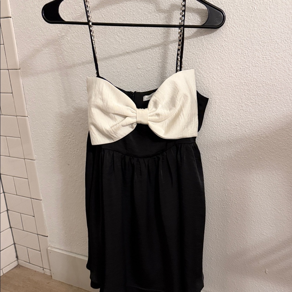 Altar'd State Elegant Black Dress with White Detail